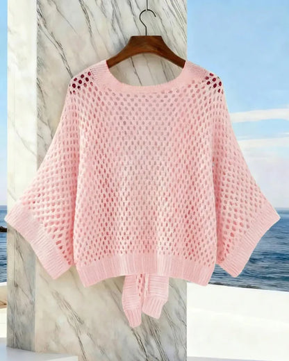 Women's Tie-Front Open Knit Cardigan