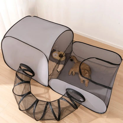 Cat Playpen with Connected Tunnel