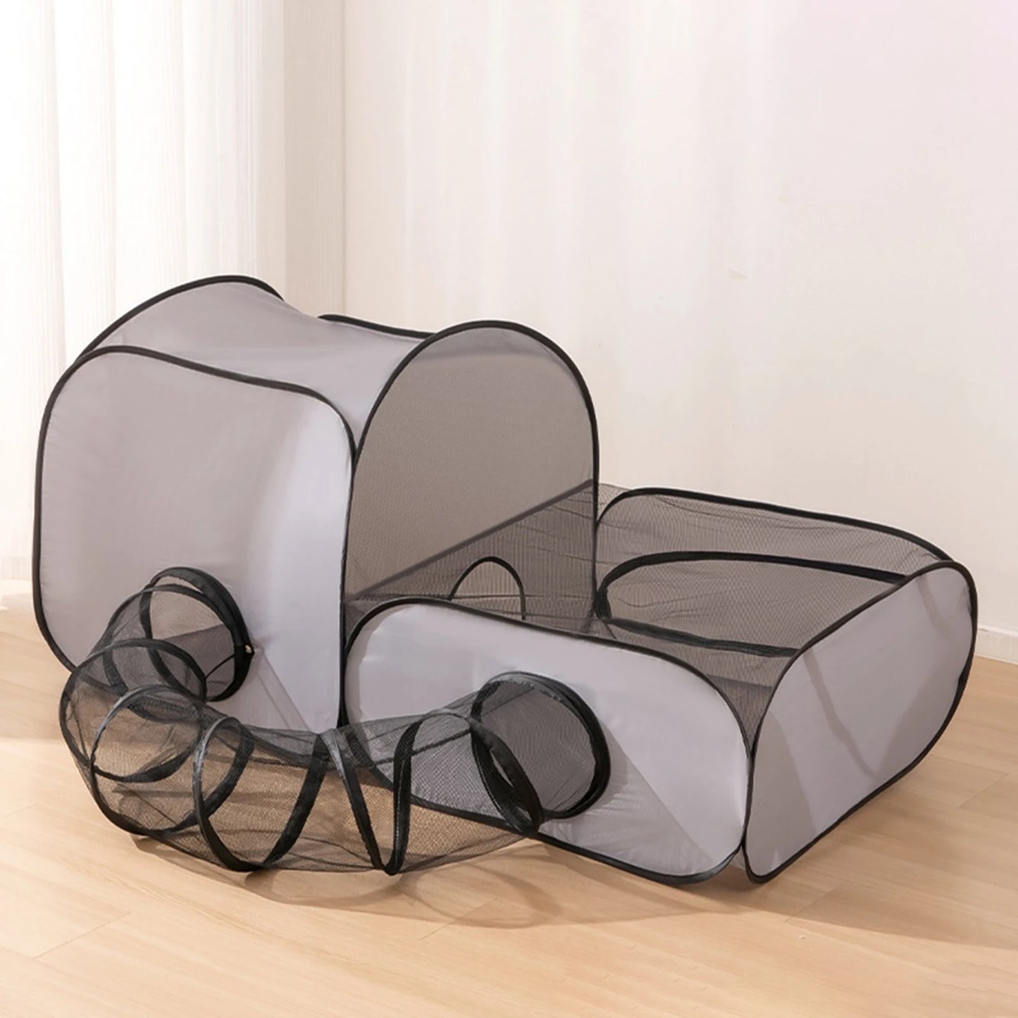Cat Playpen with Connected Tunnel