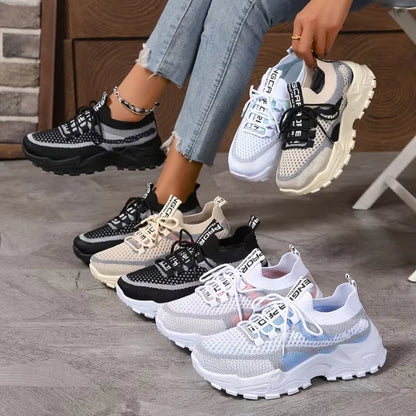 Women's Mesh Lace-Up Sneakers