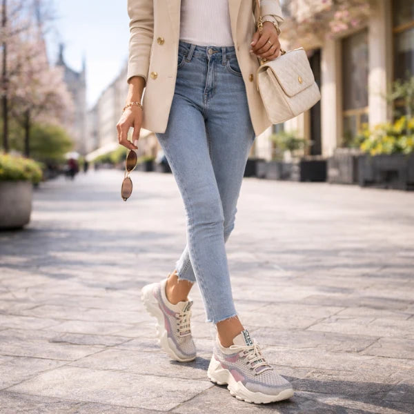 Women's Mesh Lace-Up Sneakers