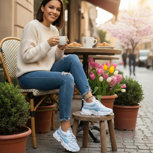 Women's Mesh Lace-Up Sneakers