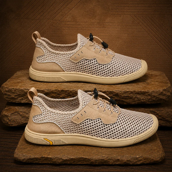 Men’s Mesh Panel Lace-Up Casual Shoes