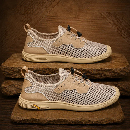 Men’s Mesh Panel Lace-Up Casual Shoes