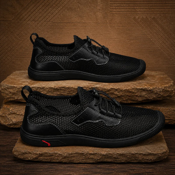 Men’s Mesh Panel Lace-Up Casual Shoes