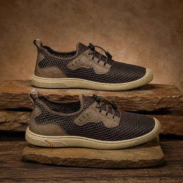 Men’s Mesh Panel Lace-Up Casual Shoes