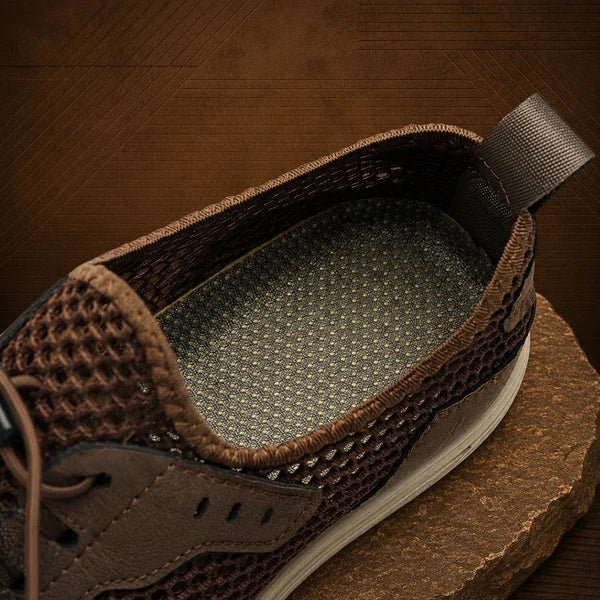 Men’s Mesh Panel Lace-Up Casual Shoes