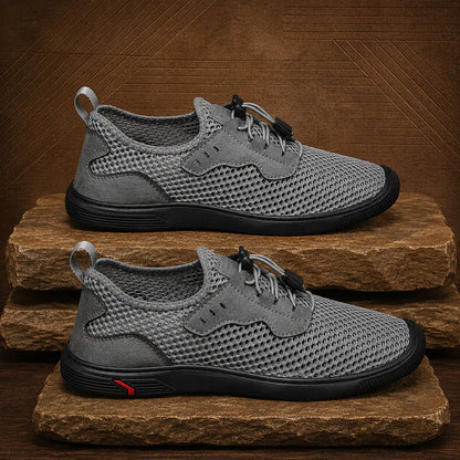 Men’s Mesh Panel Lace-Up Casual Shoes