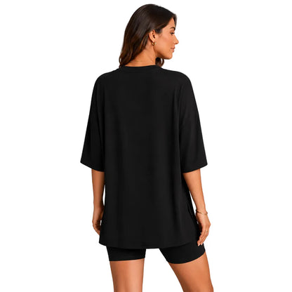 Women's Relaxed Tee & Biker Shorts Set