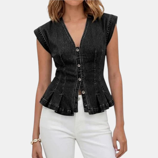 Women’s Button-Front Denim Vest
