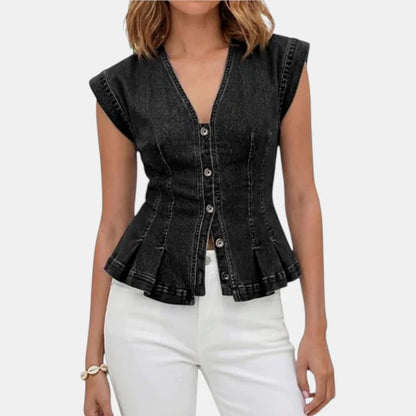 Women’s Button-Front Denim Vest