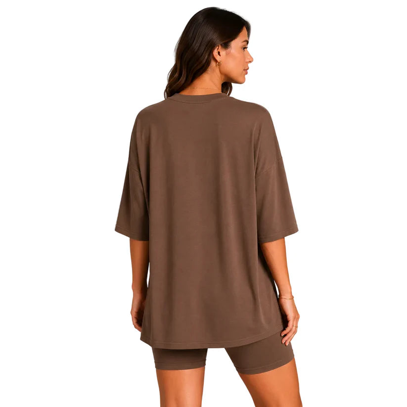 Women's Relaxed Tee & Biker Shorts Set