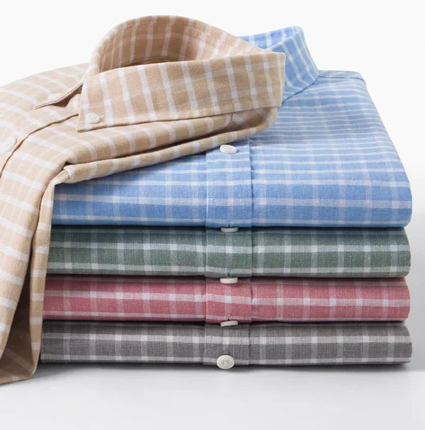 Men’s Grid Button-Front Shirt