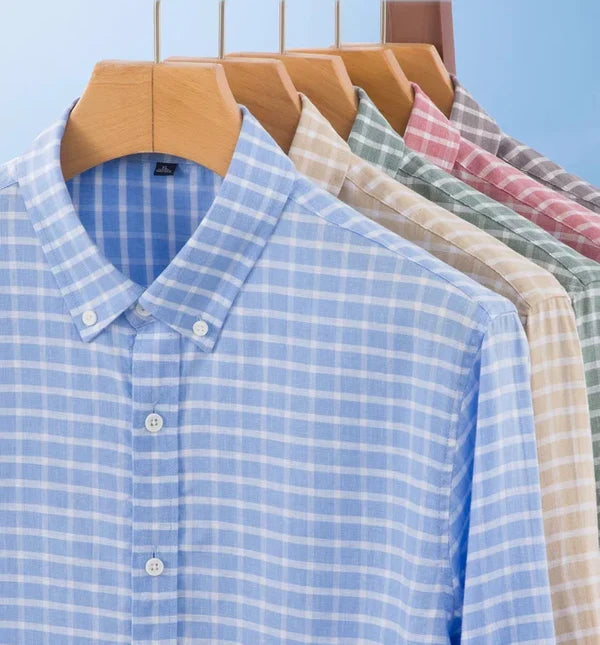 Men’s Grid Button-Front Shirt