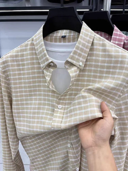 Men’s Grid Button-Front Shirt