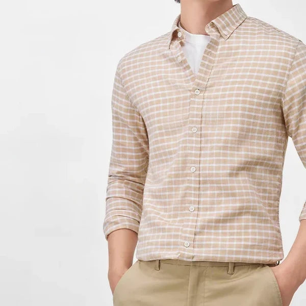 Men’s Grid Button-Front Shirt