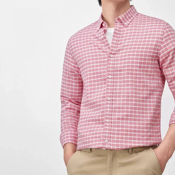 Men’s Grid Button-Front Shirt