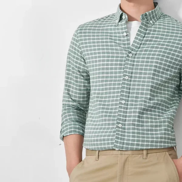 Men’s Grid Button-Front Shirt