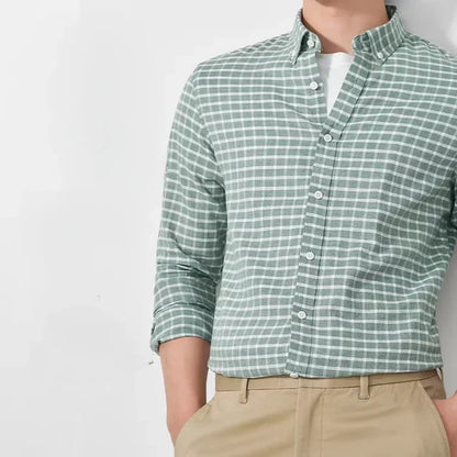 Men’s Grid Button-Front Shirt