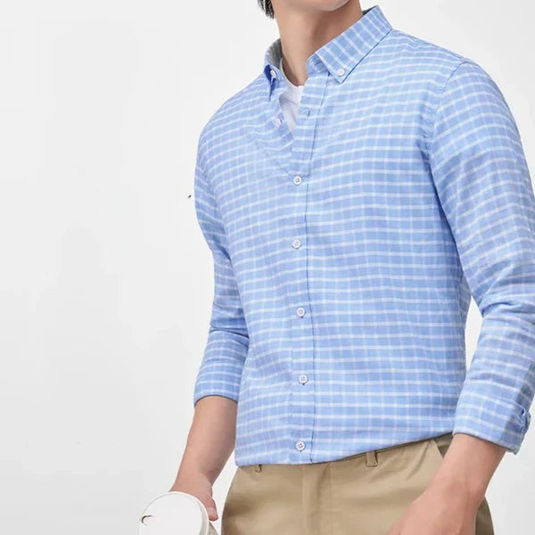 Men’s Grid Button-Front Shirt