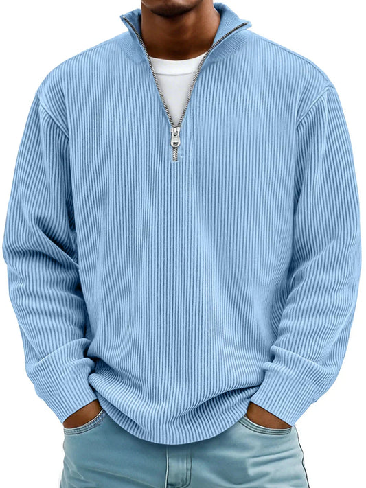 Men's Ribbed Half-Zip Pullover