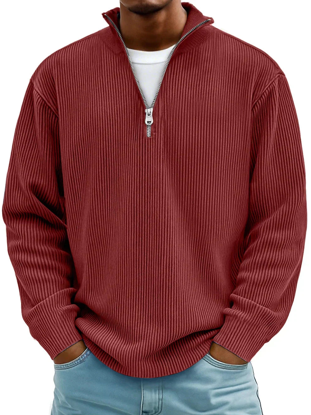 Men's Ribbed Half-Zip Pullover
