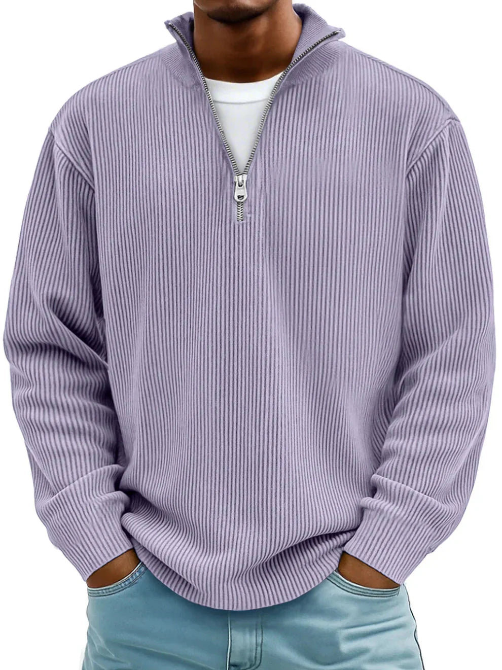 Men's Ribbed Half-Zip Pullover