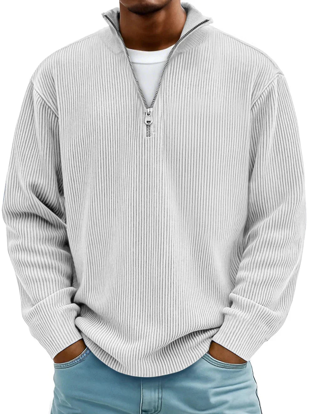 Men's Ribbed Half-Zip Pullover