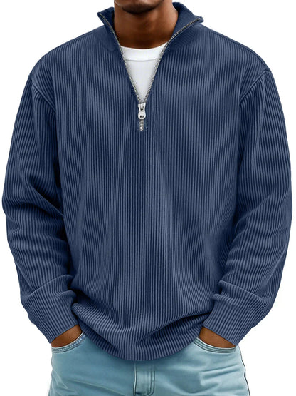 Men's Ribbed Half-Zip Pullover