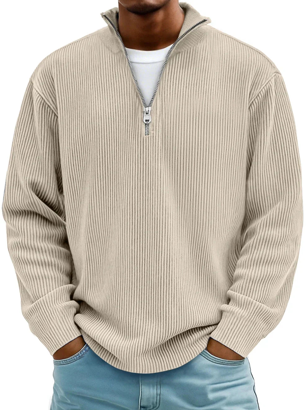 Men's Ribbed Half-Zip Pullover