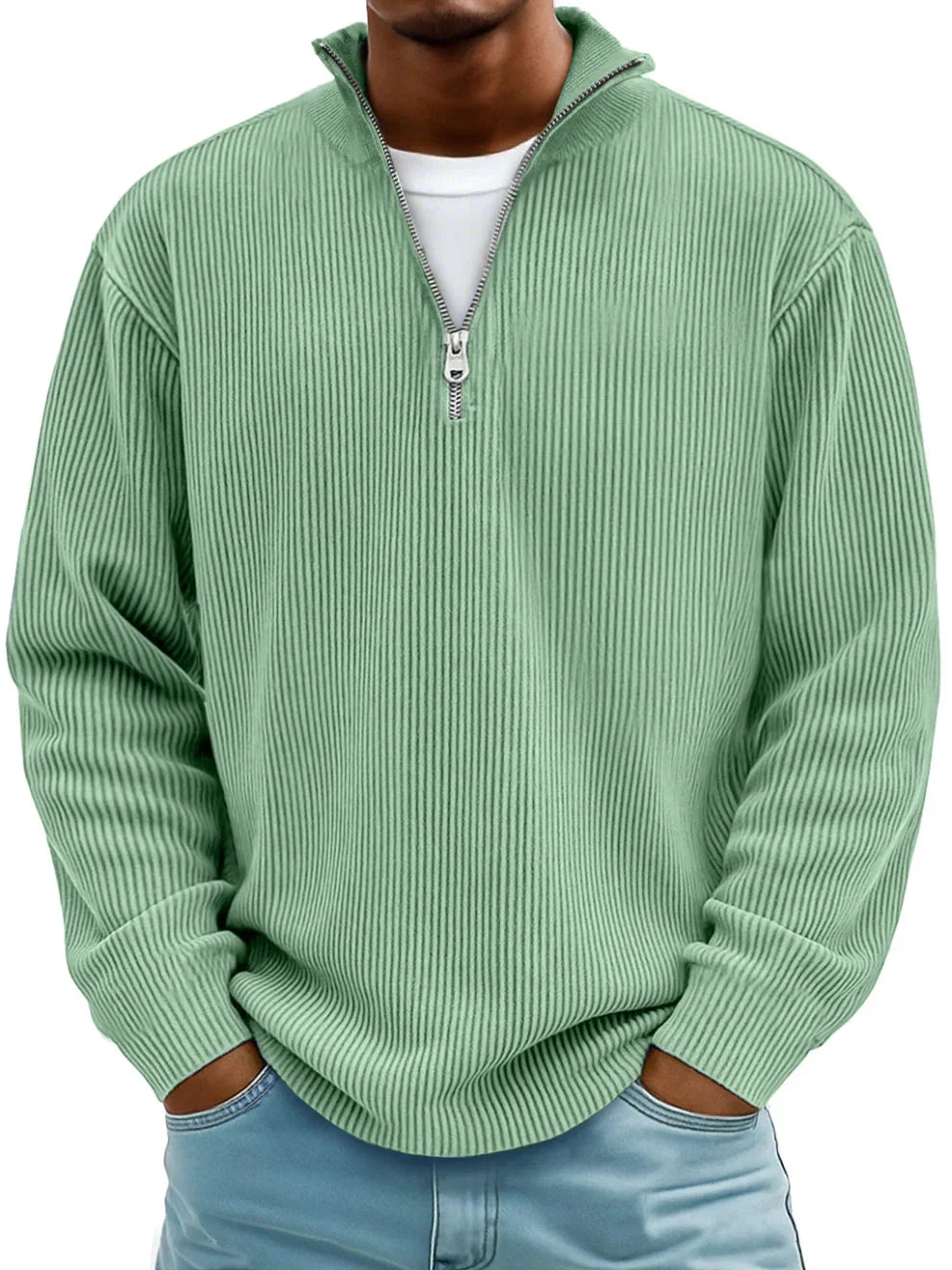 Men's Ribbed Half-Zip Pullover