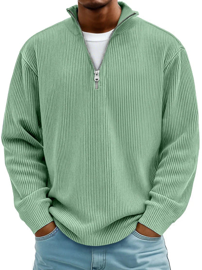 Men's Ribbed Half-Zip Pullover