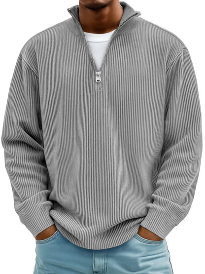 Men's Ribbed Half-Zip Pullover