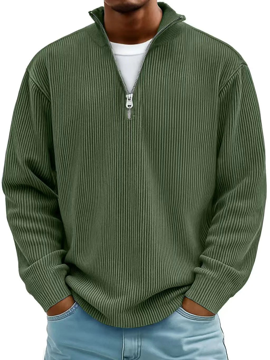 Men's Ribbed Half-Zip Pullover