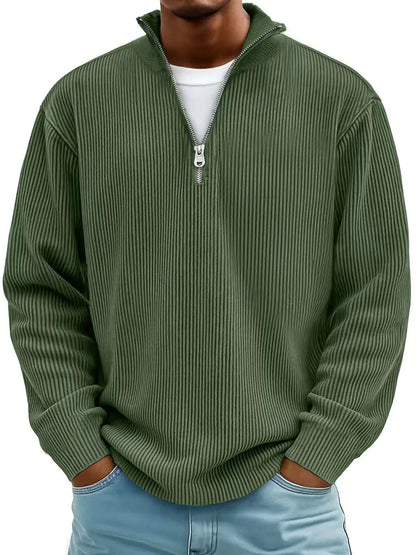 Men's Ribbed Half-Zip Pullover