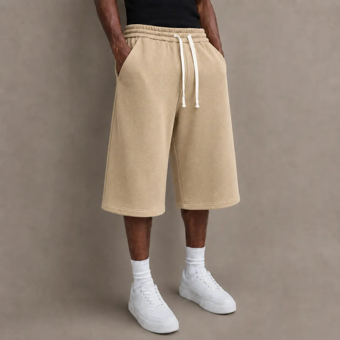 Men's Loose Fit Over Knee Casual Shorts