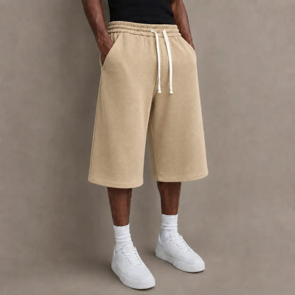 Men's Loose Fit Over Knee Casual Shorts