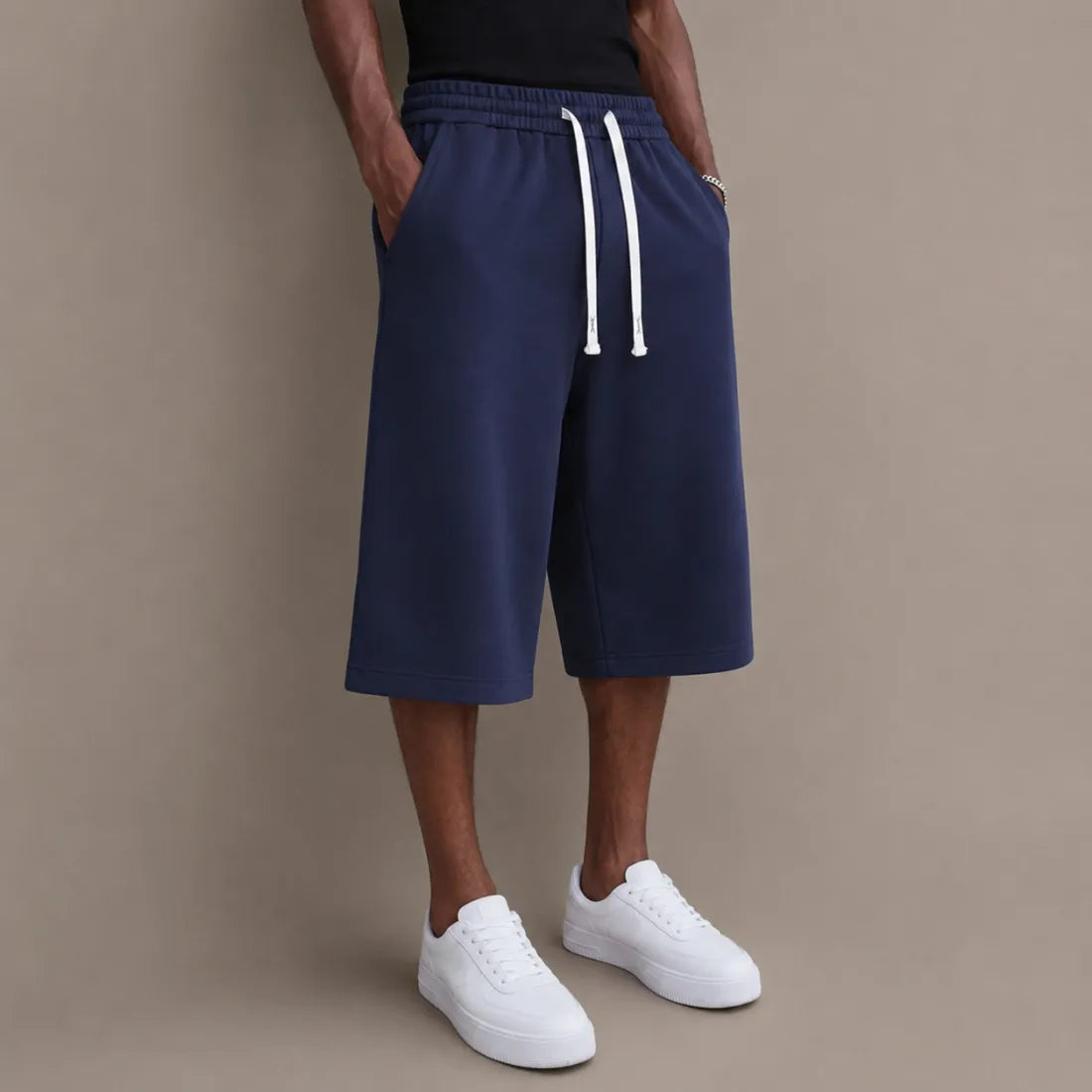 Men's Loose Fit Over Knee Casual Shorts