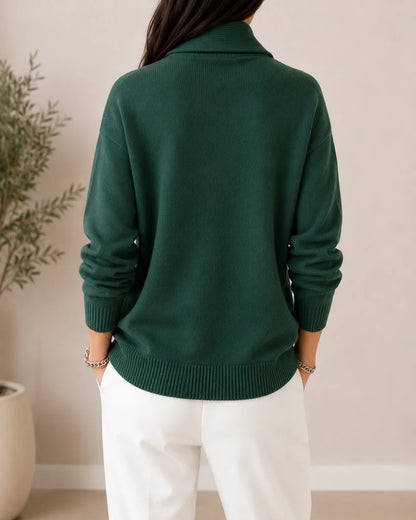 Women's V-Neck Collared Sweater