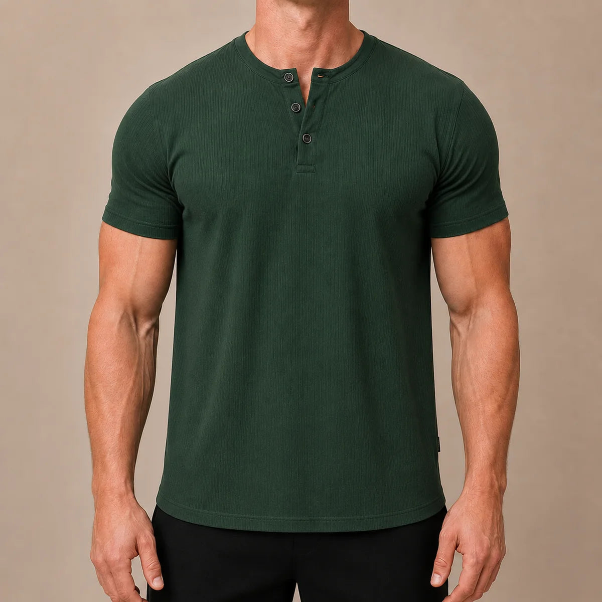 Men's Slim-Fit Henley T-Shirt