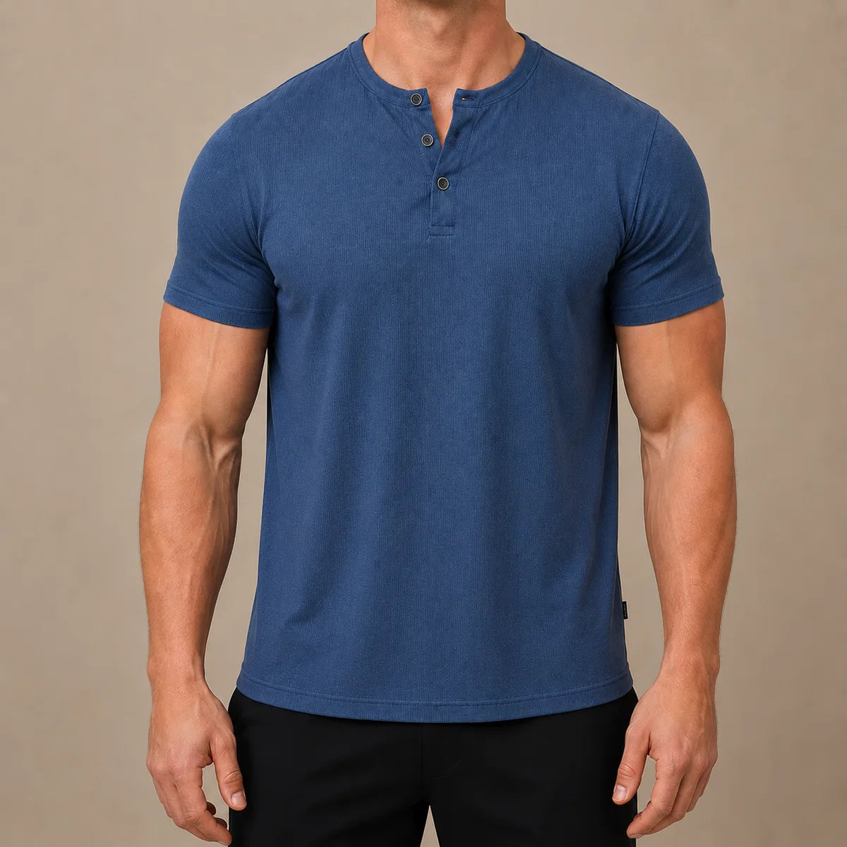 Men's Slim-Fit Henley T-Shirt