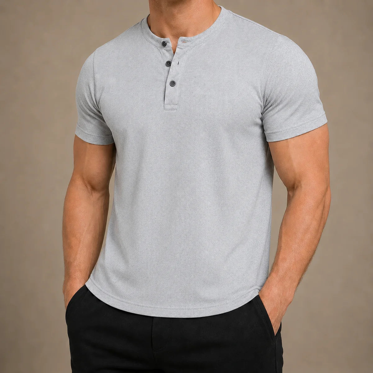 Men's Slim-Fit Henley T-Shirt