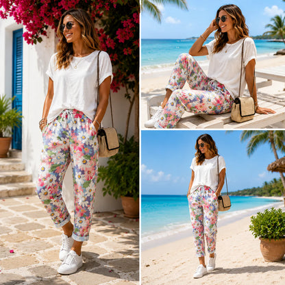 Women's Floral Print Tapered Pants