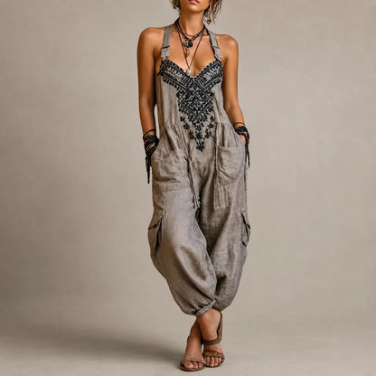 Women's Embroidered Utility Jumpsuit