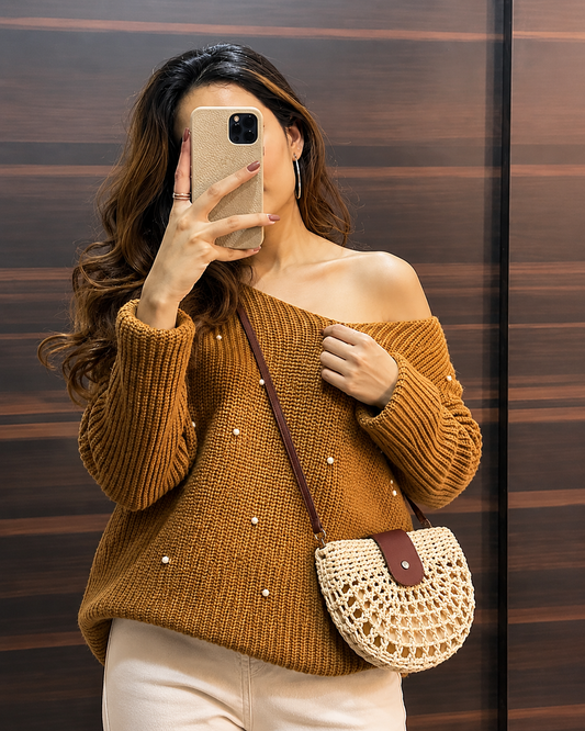 Women's Woven Straw Crossbody Bag