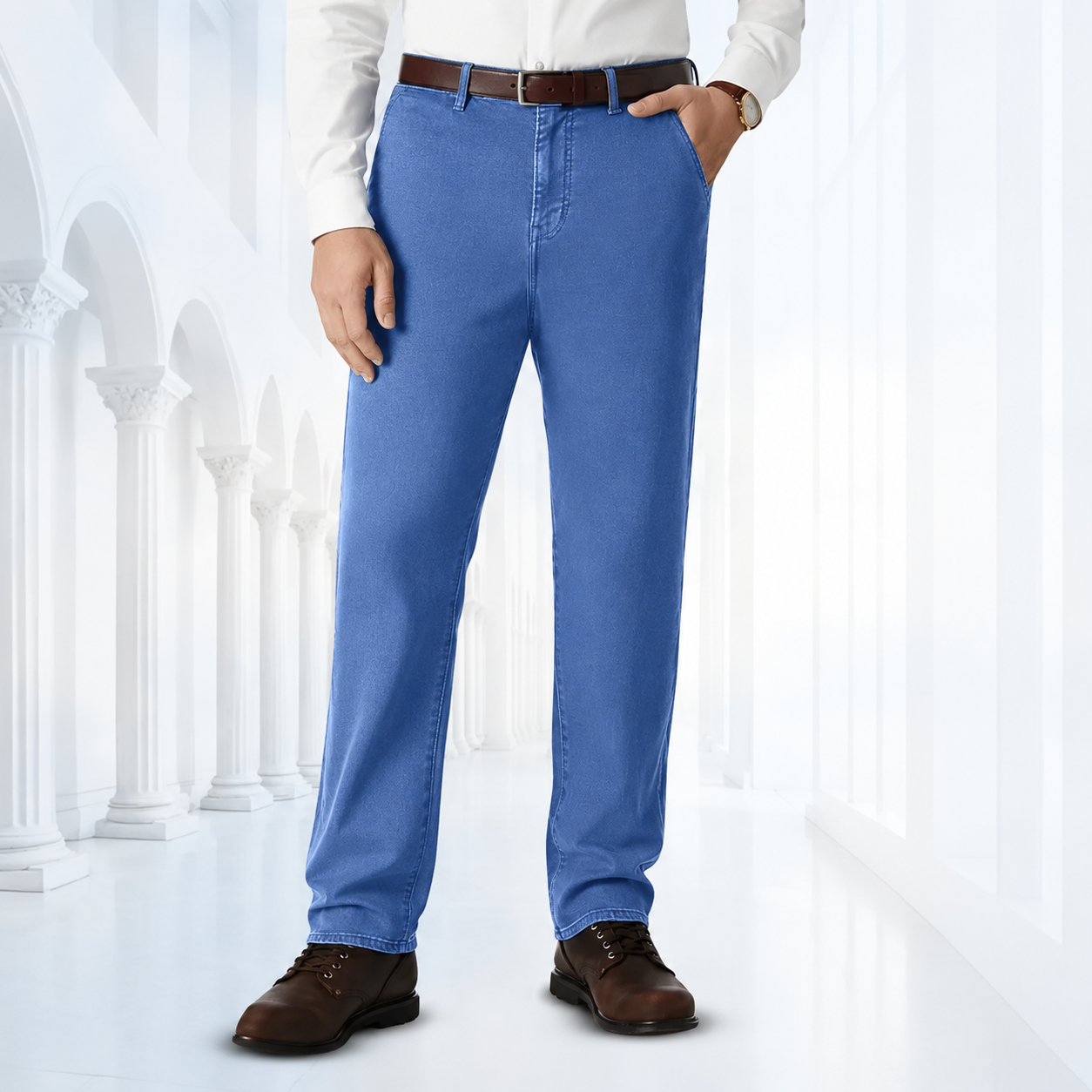 Men's Straight Fit Stretch Denim Jeans
