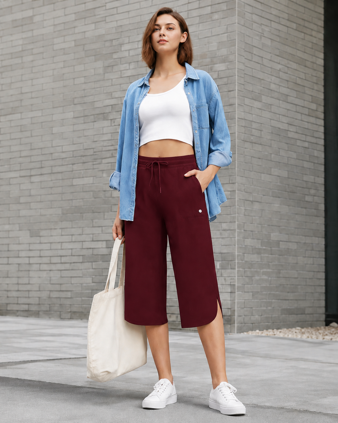 Women’s Wide-Leg Capri Lounge Pants