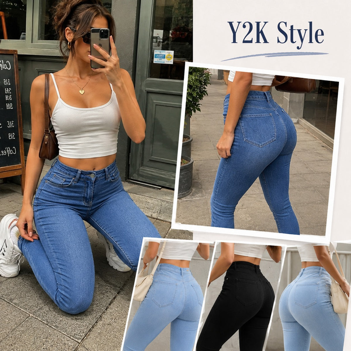 Women's High-Waisted Stretch Skinny Jeans