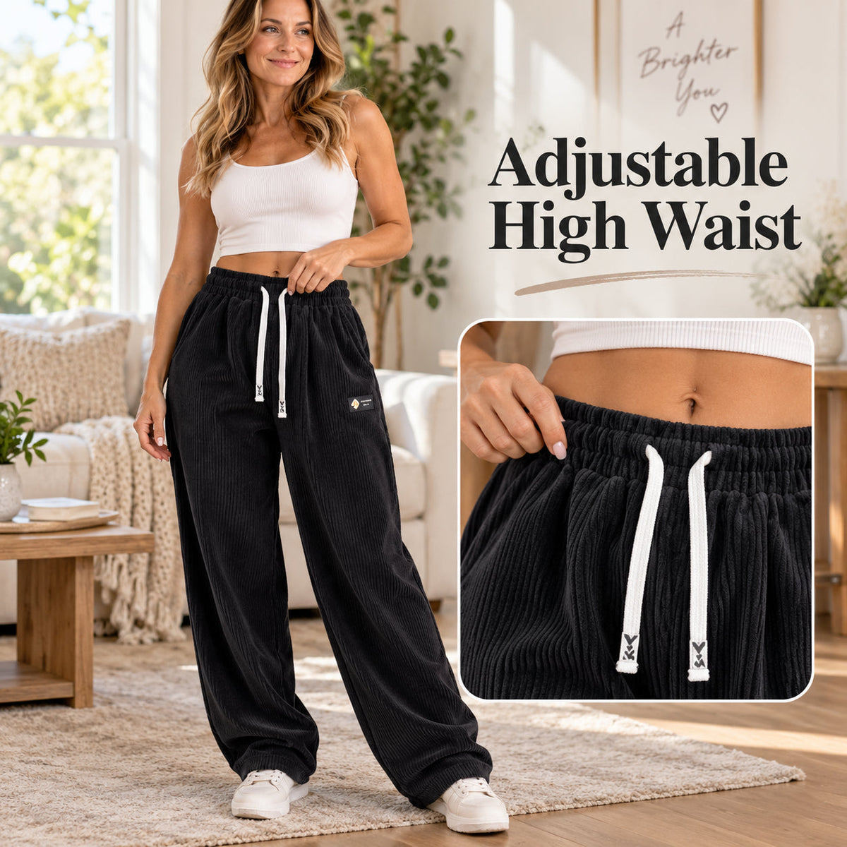 Women's High-Waisted Wide-Leg Pants