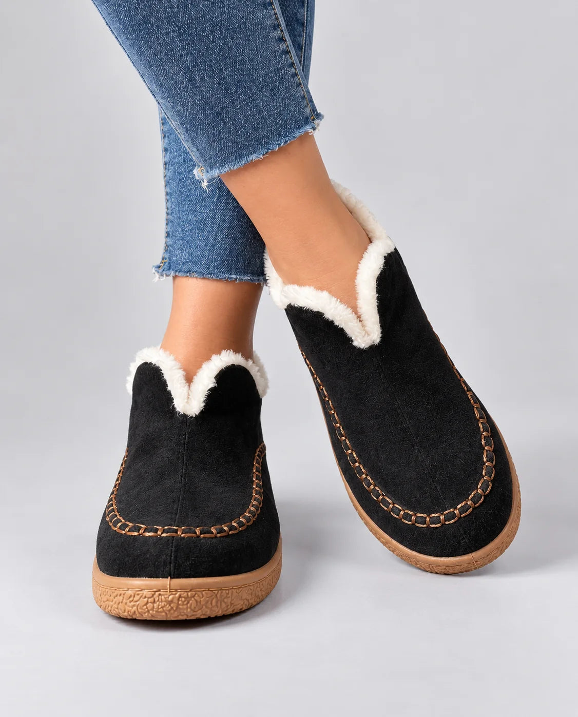 Women's Ankle Boots with Stitched Trim